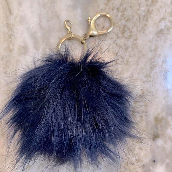 Black Pom Pom Key Ring - Picture 1 of 2